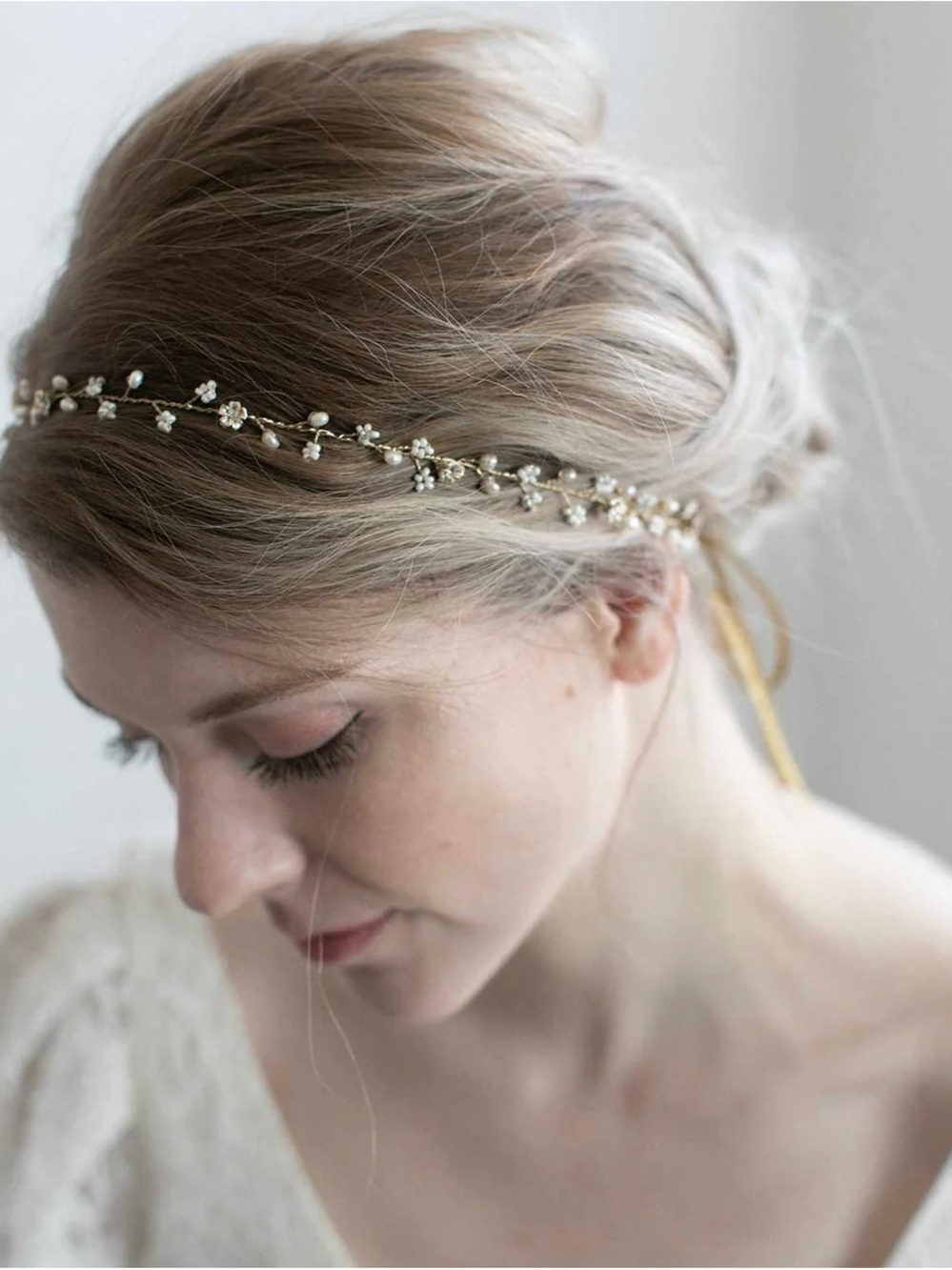 Twigs & Honey Simple And Dainty Bead & Crystal Hair Vine